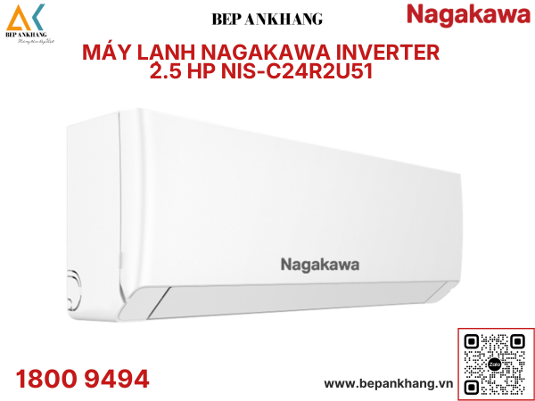 Máy lạnh treo tường Nagakawa Inverter 1 chiều 2.5HP - NIS-C24R2U51